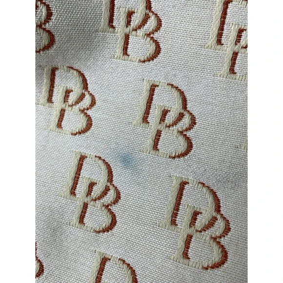 Dooney & Bourke Letter Logo Monogram Tote Bag Leather Canvas Beige - Picture 5 of 16